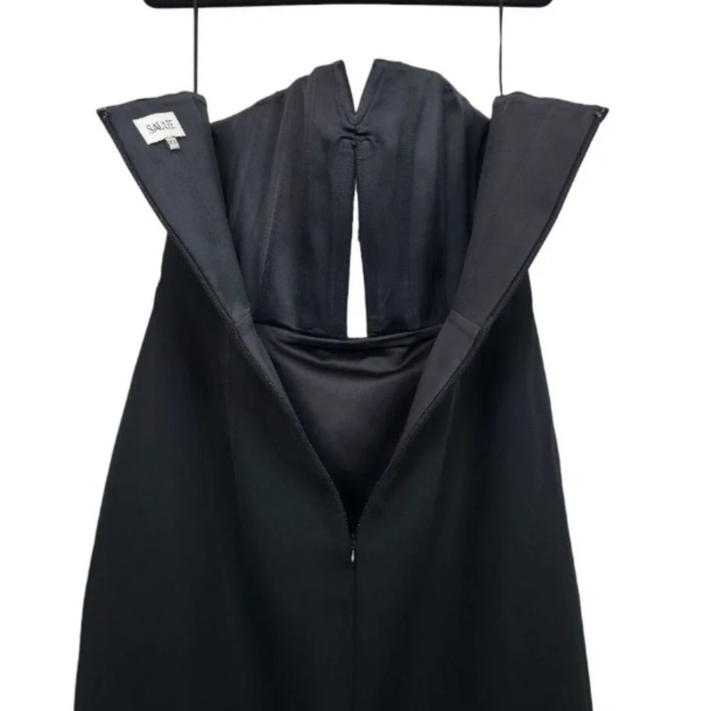 Sau Lee Imani Gown Black Tassel Strapless Keyhole Maxi Dress - Picture 7 of 8